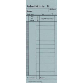 Zeitregistrierkarten, Arbeitskarte f. TR, 5915
