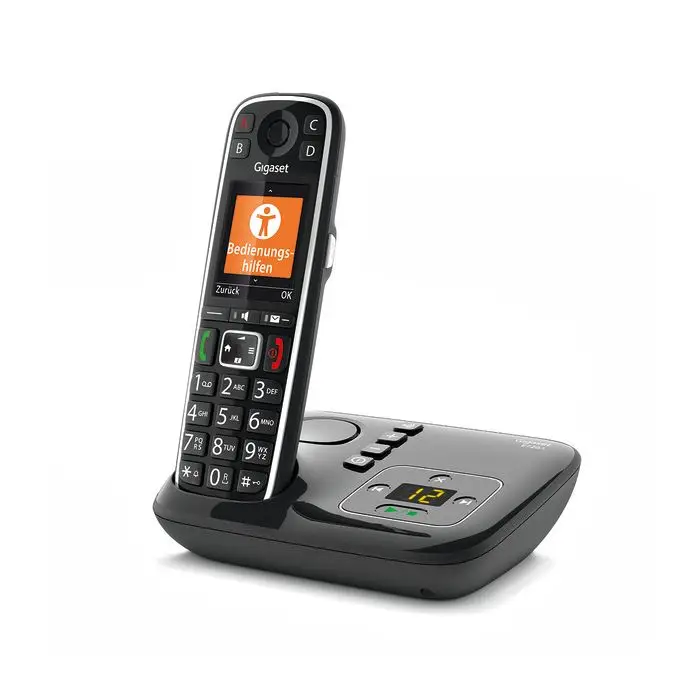 Gigaset E720A schwarz, schnurloses Dect Telefon mit Anrufbeantworter