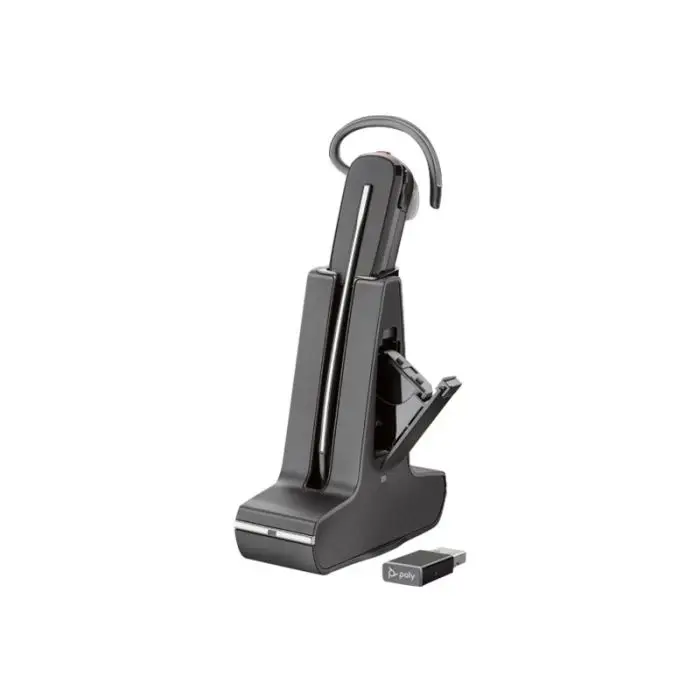 Poly DECT Headsetsystem Savi 8245 UC konvertibel inkl. Zusatzakku und Dongle USB-A für PC