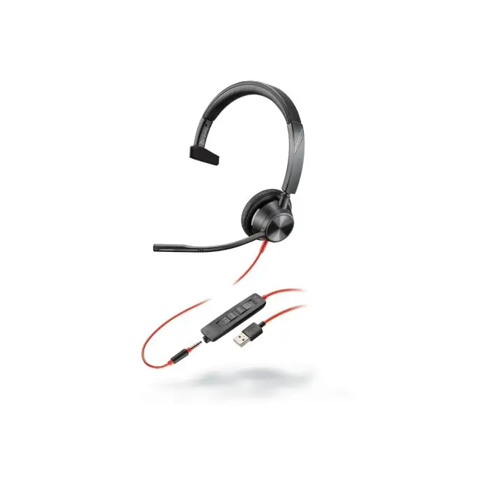 Poly Blackwire C3315 Headset, monaural, kabelgebunden, USB-A und 3,5 mm Klinke