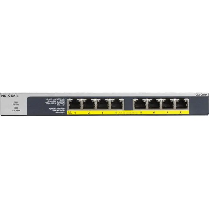 Netgear GS108PP 8-Port Gigabit PoE+ Switch