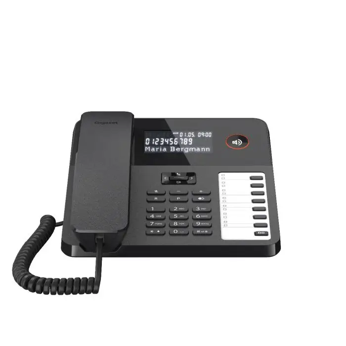 Gigaset DESK 600 schwarz schnurgebundenes Tisch- und Wandtelefon 