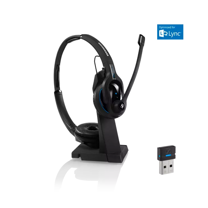 EPOS Sennheiser IMPACT  MB Pro 2 UC ML - Beidseitiges Mobile Bluetooth Business Headset mit Ladeständer und Bluetooth-Dongle für UC mit Microsoft Lync