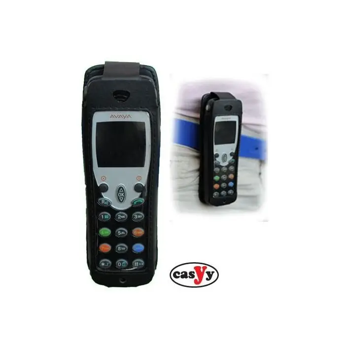CasYy Ledertasche für Avaya DECT IH4 , schwarz