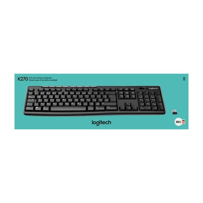 Logitech Wireless Tastatur K270 Schwarz