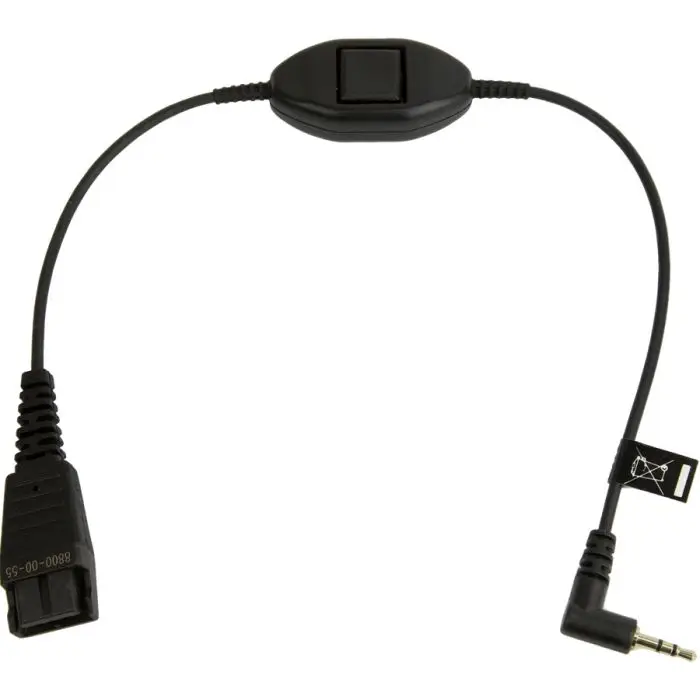 Jabra Anschlusskabel QD auf 2,5mm Klinke, mit Rufannahmen am Kabel, z.B. für Philips, Ericsson Tischtelefone