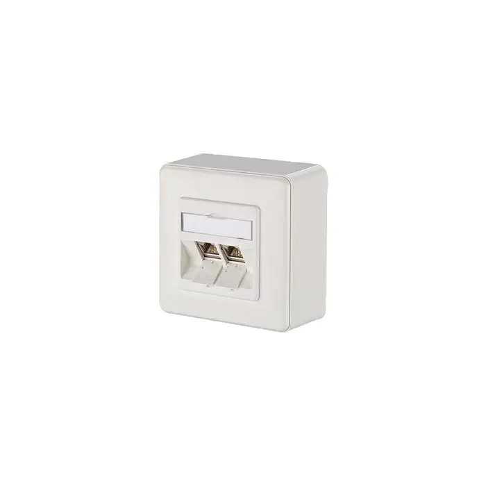 Anschlussdose E-DAT 2 Port modul 8/8(8) AP Cat.6, reinweiß