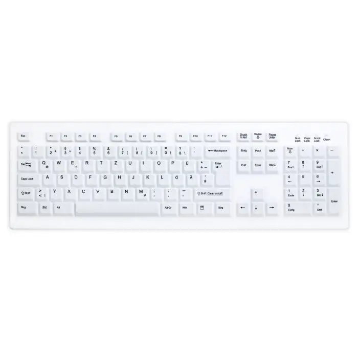 Ateg MedicalKey AK-C8100F-UVS vollversiegelte Silikontastatur IP68, mit Zahlenblock,weiß