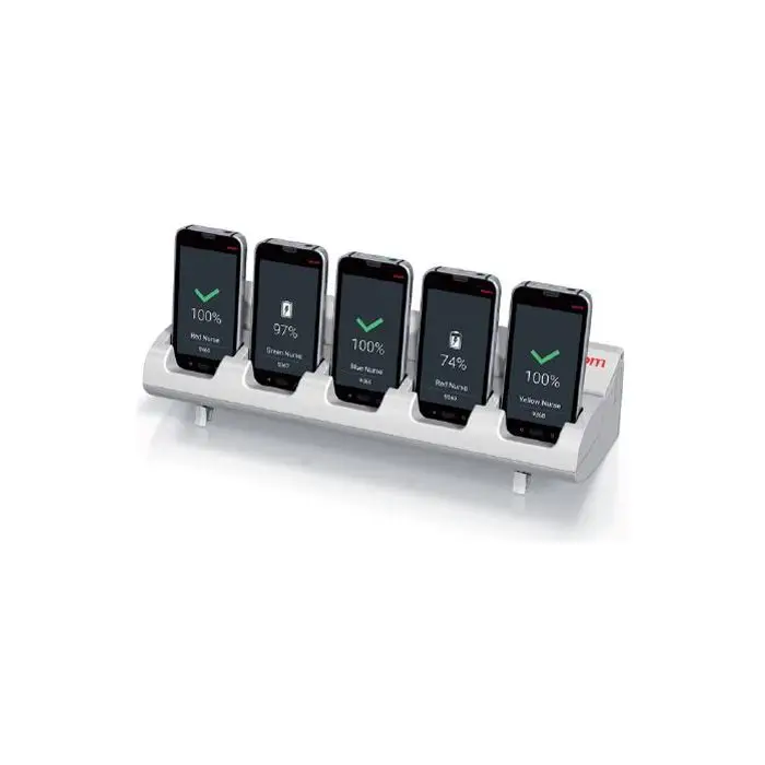 ASCOM CR7-AAAA - Laderegal für 5x Endgeräte passend für Myco 2 & Myco 3 Smartphones - in weiß - Lieferung ohne Smartphones.