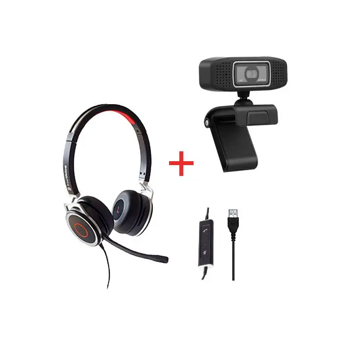 freeVoice Space Corded Stereo NC (USB) und Vision 320 Webcam