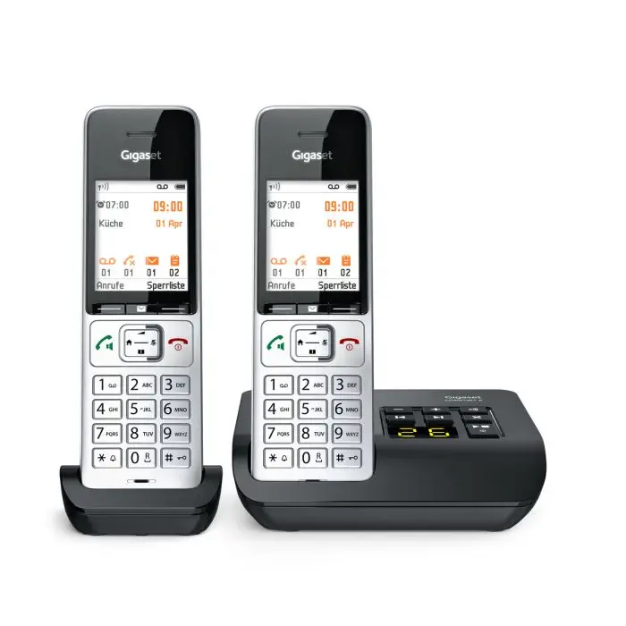 Gigaset Comfort 500A duo silver-black - Analog-Telefon - Anrufbeantworter