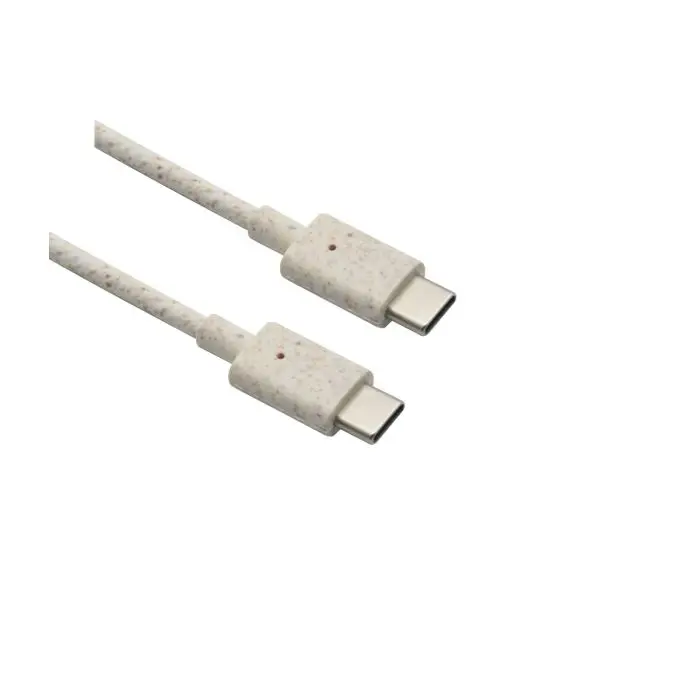Helos Eco-Line, USB Type-C Stecker/Stecker, 1,0m, beige/weiss