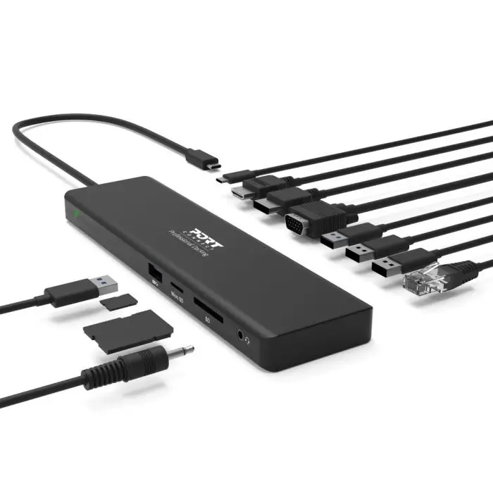 Port Designs Docking Station universell TYPE C Travel - 1 X 4K - 3 X FHD PD 100W 