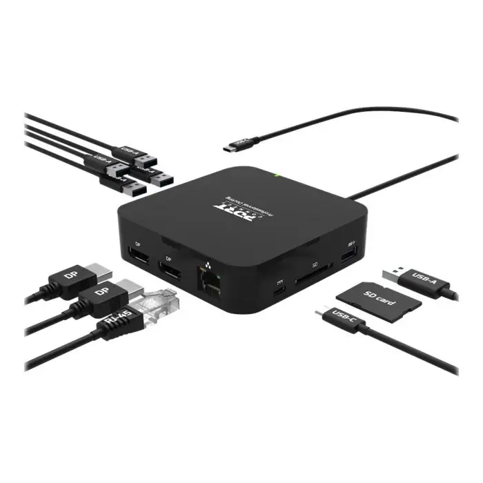 Port Designs DOCKING TYPE C TRAVEL 2 X 4K - Lieferumfang ohne die abgebildeten Kabel