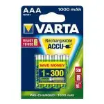 VARTA Rechargeable Akku AAA Micro 4er 1000mAh (Entladeschutz)