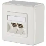 Anschlussdose E-DAT 2 Port modul 8/8(8) AP Cat.6, reinweiß