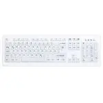 Ateg MedicalKey AK-C8100F desinfizierbare Standardtastatur  IP65, mit Zahlenblock,weiß