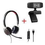 freeVoice Space Corded Stereo NC (USB) und Vision 320 Webcam