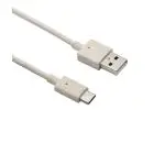 Helos Eco-Line, USB A Stecker/Type-C Stecker, 1,0m, beige/weiss