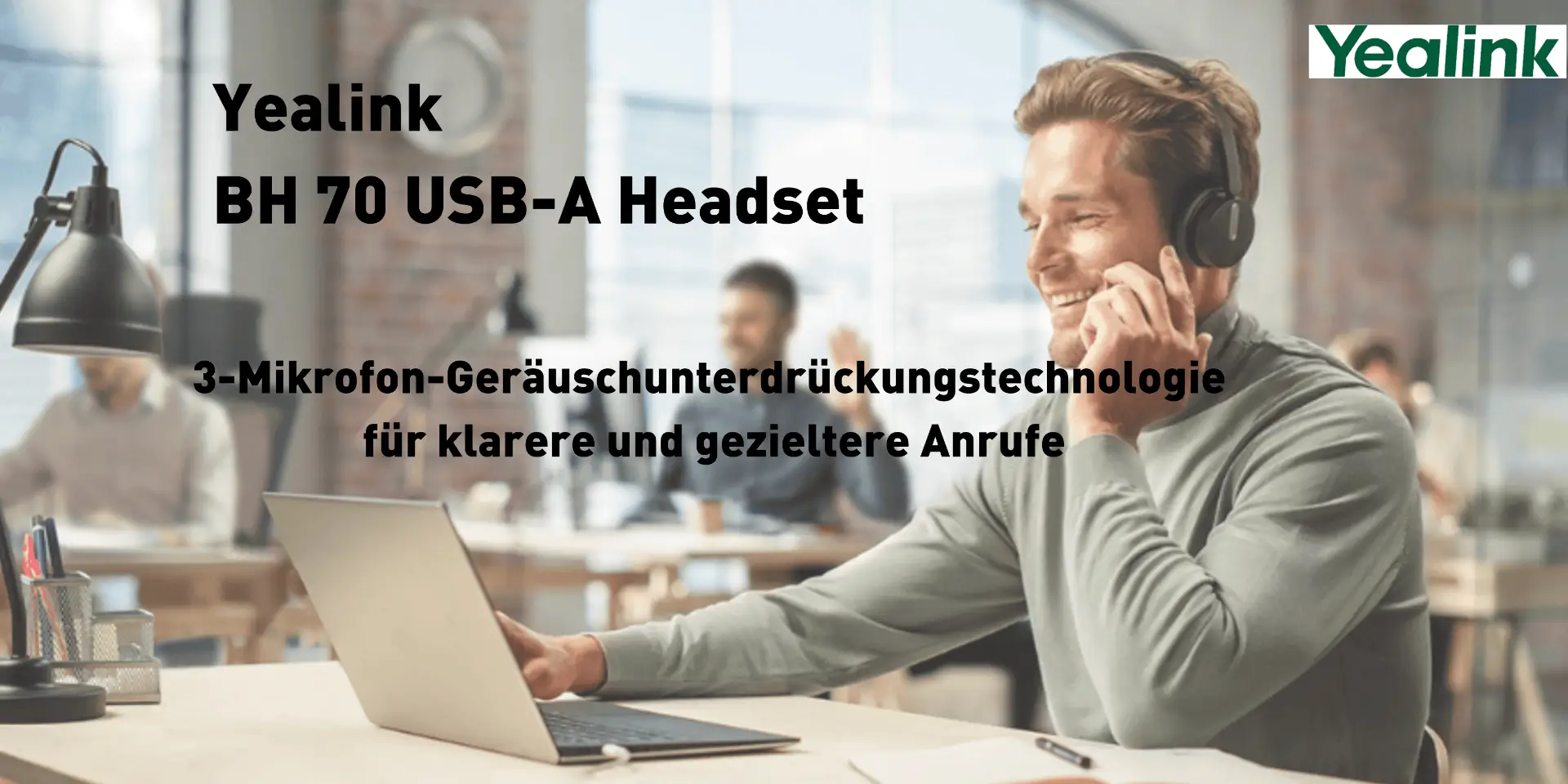 Yealink BH70 USB-A Headset im Office 